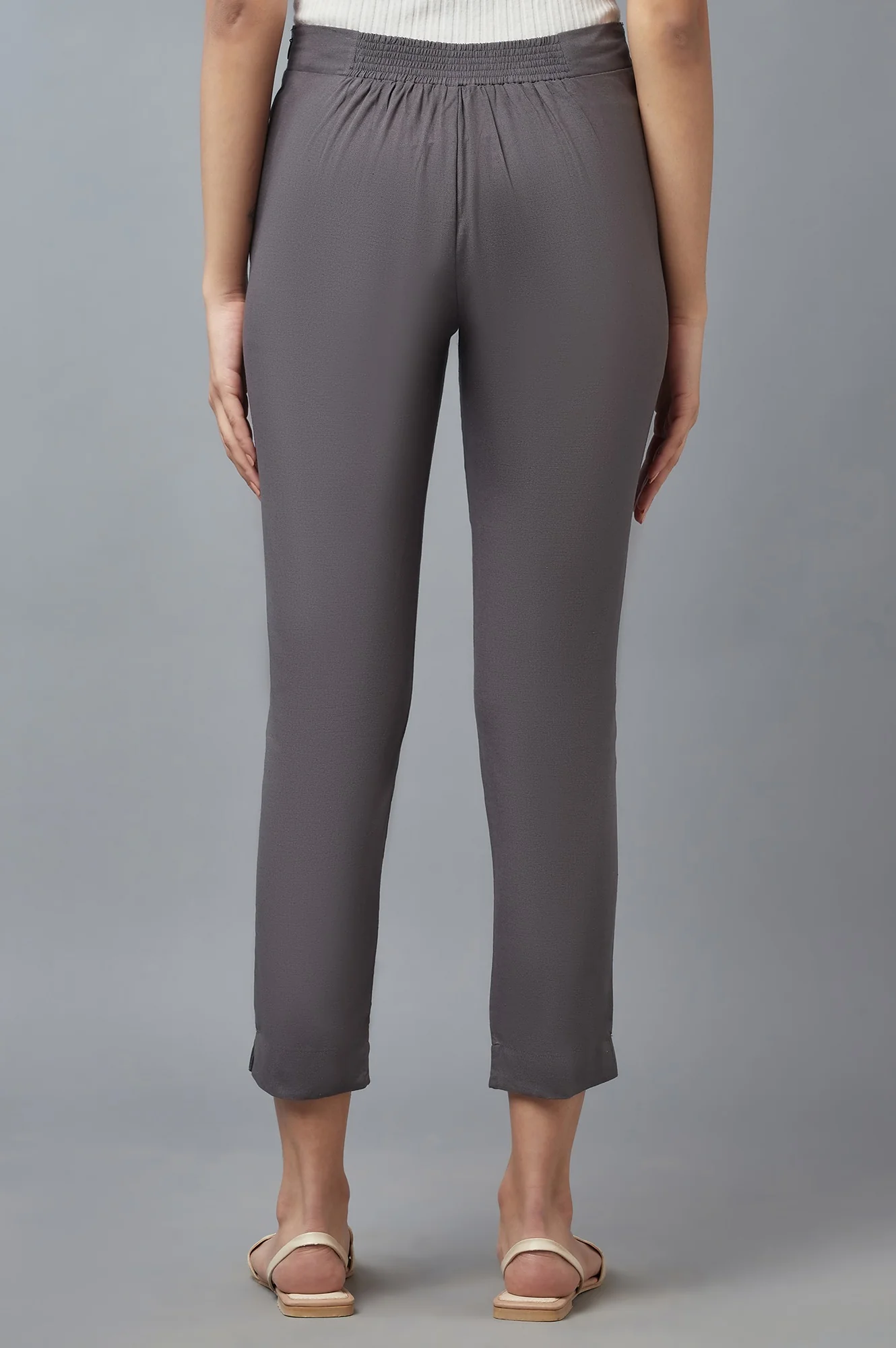 Women Grey Slim Pants - Image 2