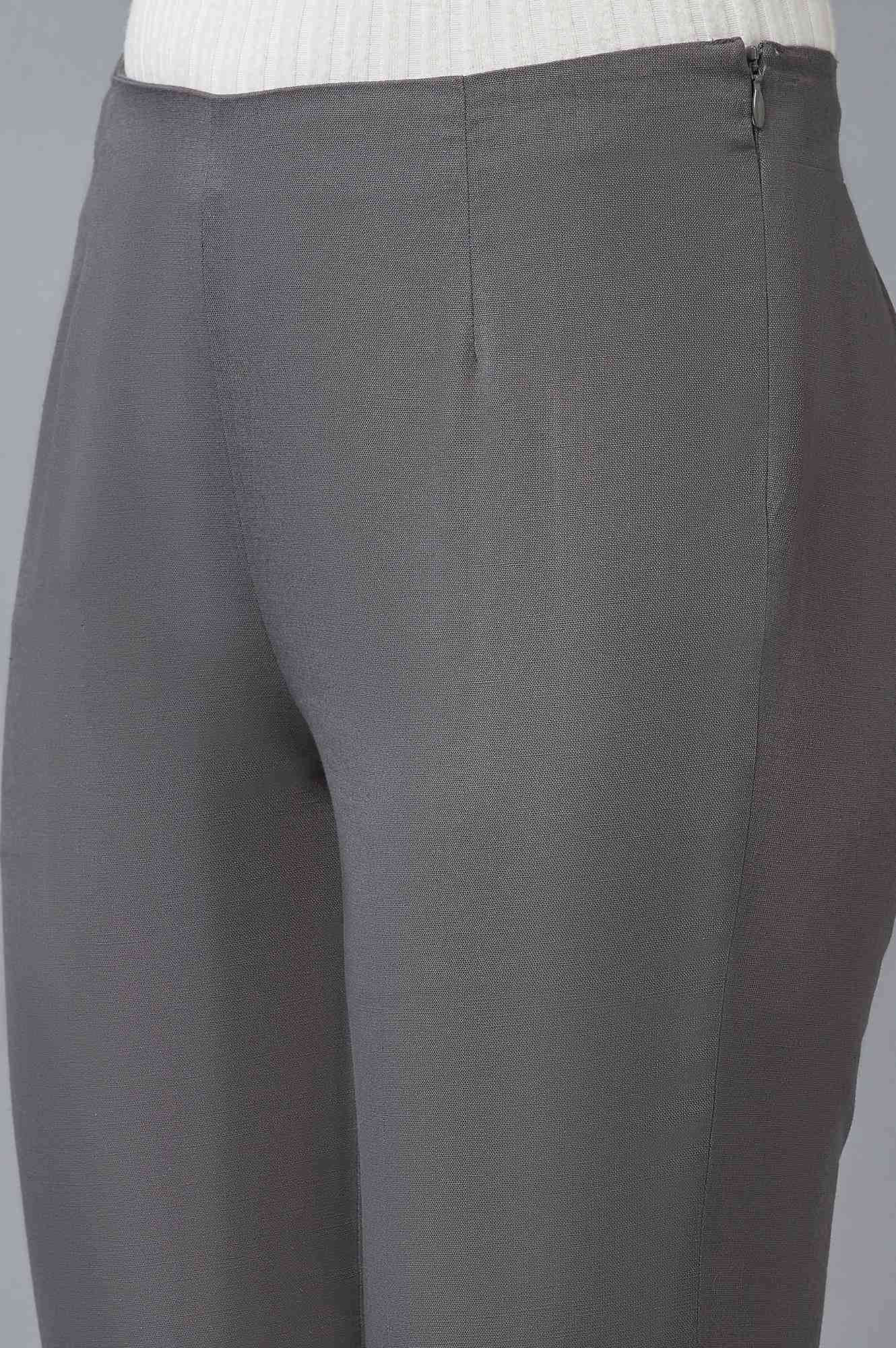 Women Grey Slim Pants - Image 6