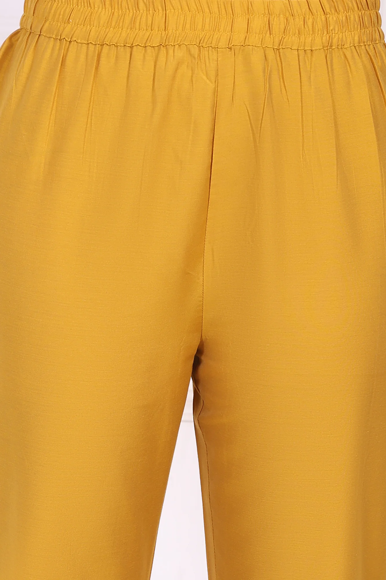 Yellow Embroidered Flared Kurta - Image 8
