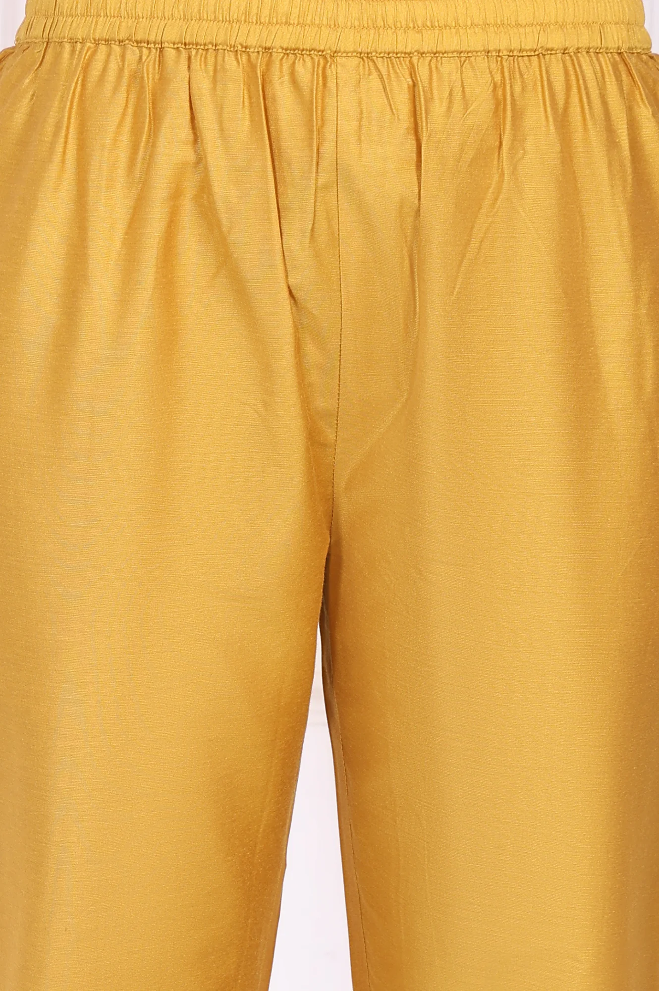 Yellow Embroidered Straight Kurta, Pants and Dupatta Set - Image 8