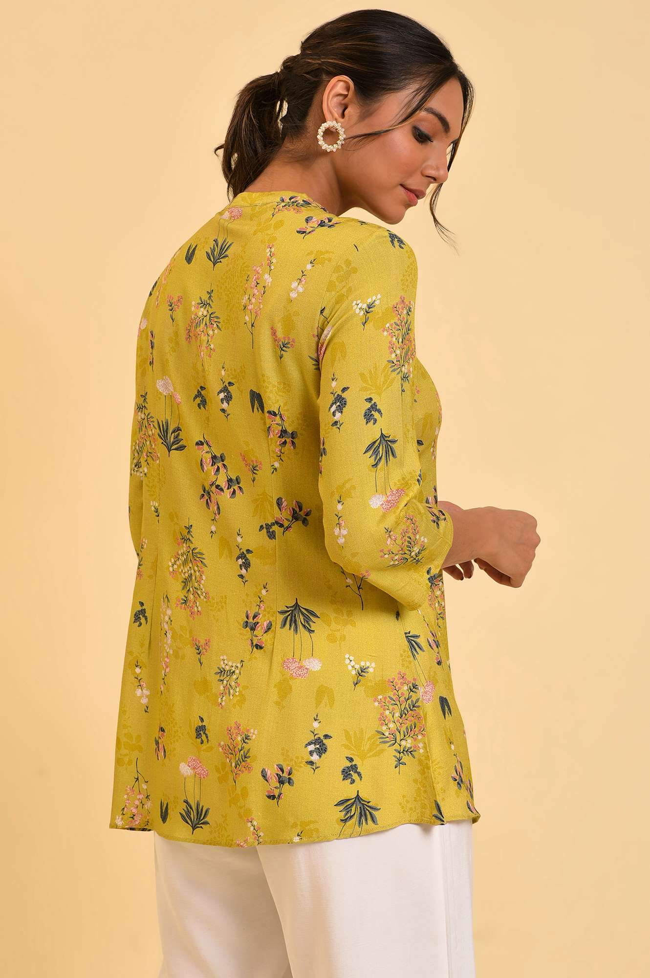 Yellow Floral Straight Top - Image 2