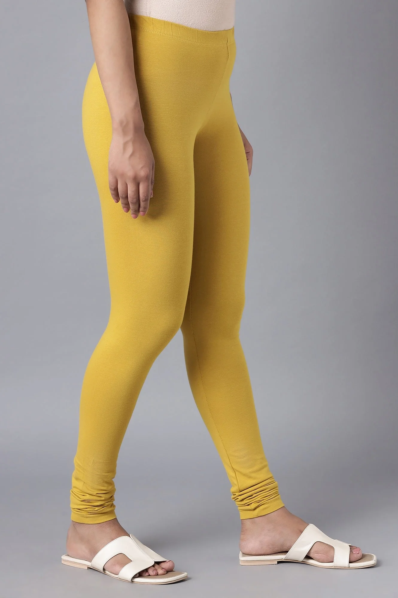 Yellow Skin Fit Churidar - Image 4