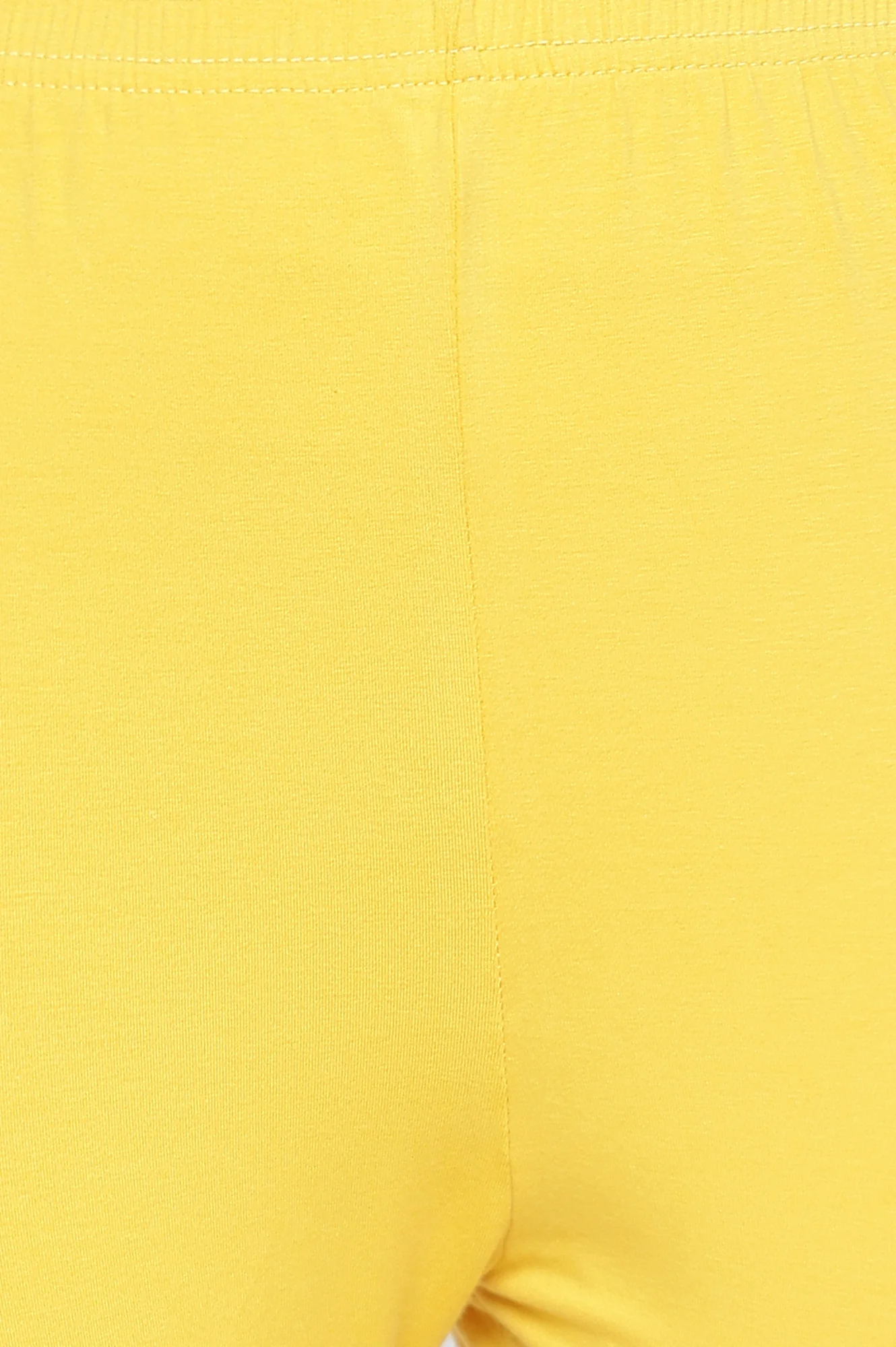 Yellow Solid Cotton Blend Tights in Ankle Length - Image 2